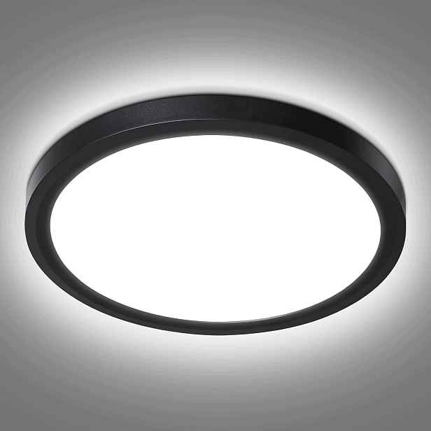 Stropní Svítidlo Nástěnný Led 50 cm Kulatý Černý 50W 4250lm 4000K Neutrální bílá barva