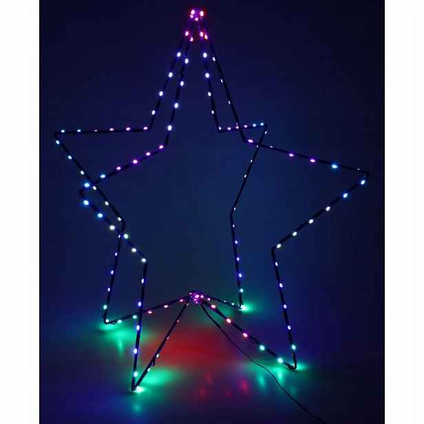 Dekorativní 3D Hvězda Svítící 120 Led Rgb 80CM Dálkové Ovládání