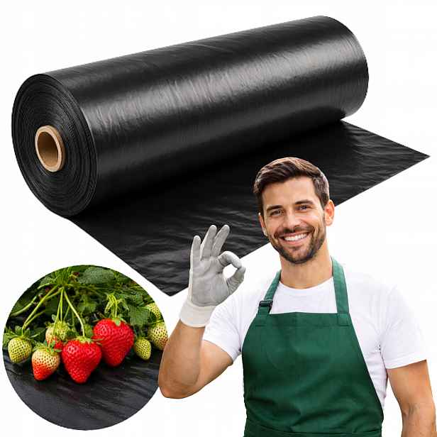 Fólie Pro Mulčování Jahod Rostlin Na Plevel 1,20 x 300 m UV2 2-sezóna.