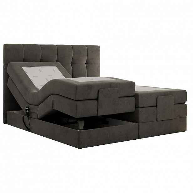 MKS POSTEL BOXSPRING VITTORIA 200/200 - Šedá Samet - H3