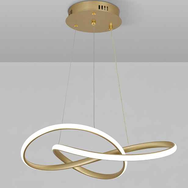 Nastavitelná závěsná lampa Stropní Svítidlo 3500/4000/6500K 50 cm zlatá na Led lankách