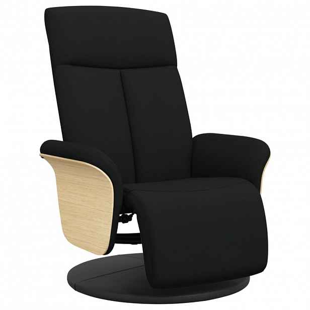 vidaXL Polohovací křeslo s podnožkou černé textil