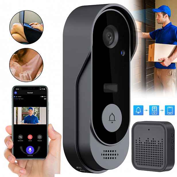 Videozvonek Na Dveře, Wifi Kamera, Široký Úhel Záběru 125°, Senzor Pir