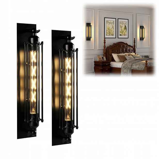 Dvě retro nástěnné lampy, starožitné nástěnné lampy, klecové nástěnné lampy