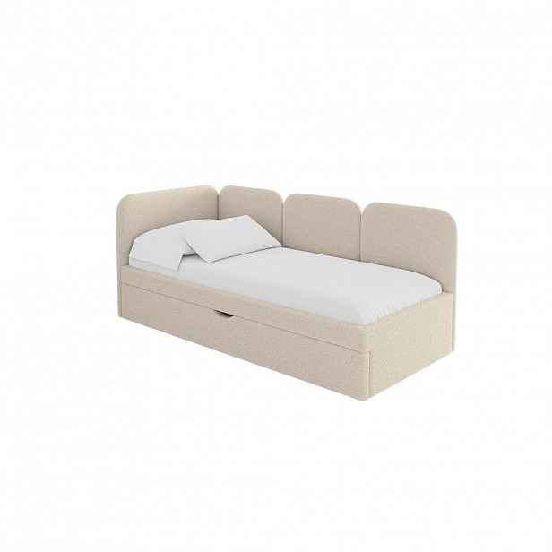 ALTDECOR JEDNOLŮŽKOVÁ POSTEL pro mládež s úložným prostorem, vpravo - ALVY 80x200 tmavě béžová