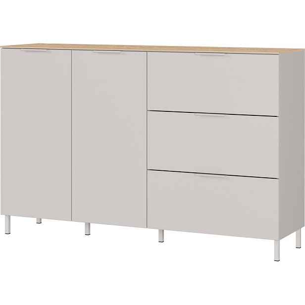 Krémová matná komoda 151x98x40 cm Savoca – Germania