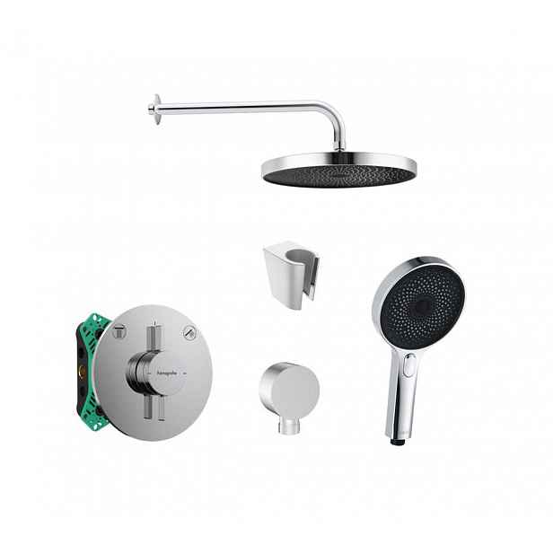 SANITINO - Sprchový set s baterií a tělesem pod omítku hansgrohe, příslušenství kielle, chrom SANI21HKK000
