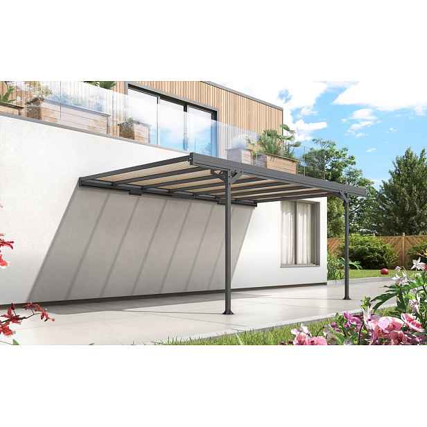 Kovový přístřešek / carport ke zdi 298 x 509 cm Dekorhome