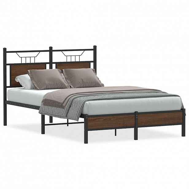 vidaXL Rám postele bez matrace hnědý dub 120 x 200 cm kompozitní dřevo