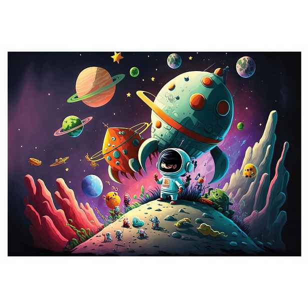 Fototapeta Raketa Vesmír 3D pro děti 312x219