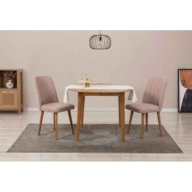 Jídelní set s rozkládacím stolem a židlemi (3 kusy) Vina 0900 - Atlantic Pine, Stone