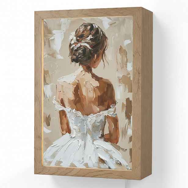 OnlyWow NÁSTĚNNÁ LAMPA Žena - malba - abstraktní - béžová - moderní 20x30 cm
