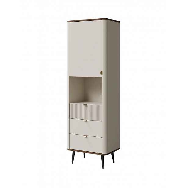 Regál na nožičkách se zásuvkami 60 cm Marly kašmír/ořech