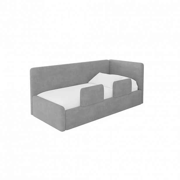 ALTDECOR JEDNOLŮŽKOVÁ POSTEL pro mládež s úložným prostorem, vlevo - NORY 80x200 šedá