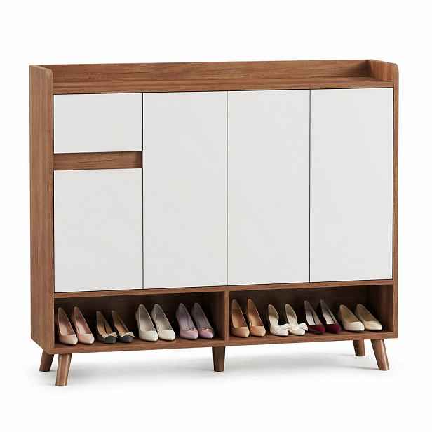STILVORA KUCHYŇSKÁ SKŘÍŇ v černé barvě se 4 dvířky a zásuvkou, do jídelny, obývacího pokoje a kuchyně, 120 × 35 × 99 cm