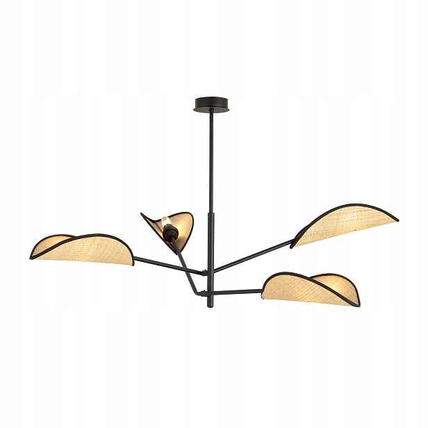 Stropní svítidlo 4xE14 10W Vene 4 Black/rattan, proutí Emibig