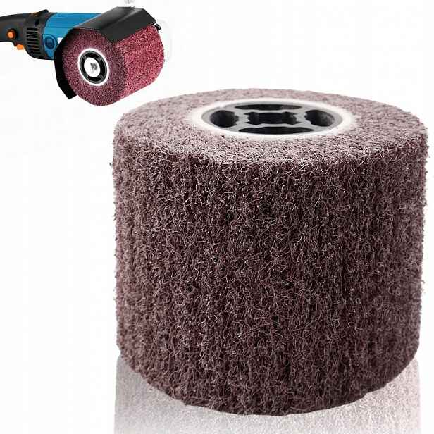 Válcový brusný kotouč Kartáč pro saténovač 120x100 mm K80, dřevo, kov