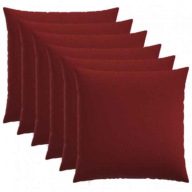 vidaXL Povlak na polštář 6 ks HEERLEN Víno Červené 65 x 65 cm Textil