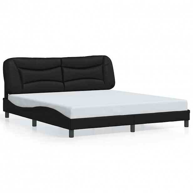 vidaXL Rám postele bez matrace Hvar černý 180x200 cm umělá kůže