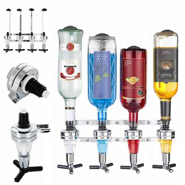Dávkovač Na Alkohol A Nápoje Pro 4 Nástěnné Láhve Na Alkohol Nápojů
