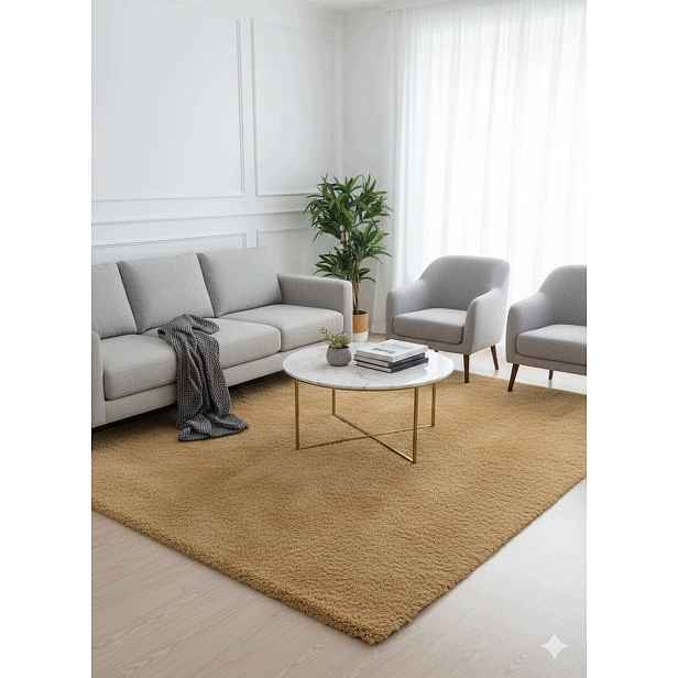Koberec shaggy žlutý 160 x 230 cm – jednotný, měkký, moderní Velvet