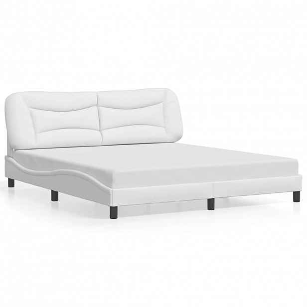 vidaXL Rám postele bez matrace Hvar bílý 180x200 cm umělá kůže