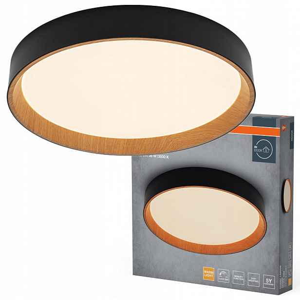 Stropní Svítidlo Led svítidlo 36W 2000lm 3000K Teplá Hnědá Černá Orbis Osram
