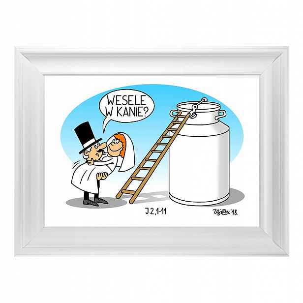 Svatební Hostina v Káně, humor v rámu z Galerie Zbirka 2018