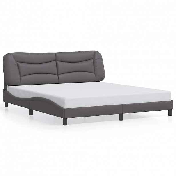 vidaXL Rám postele bez matrace Hvar šedý 180x200 cm umělá kůže