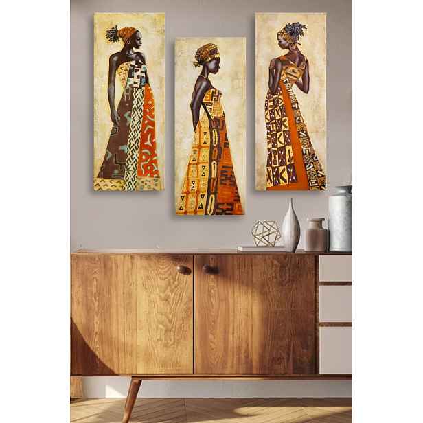 Wallity Sada obrazů AFRICAN WOMAN 70 x 50 cm 3 kusy