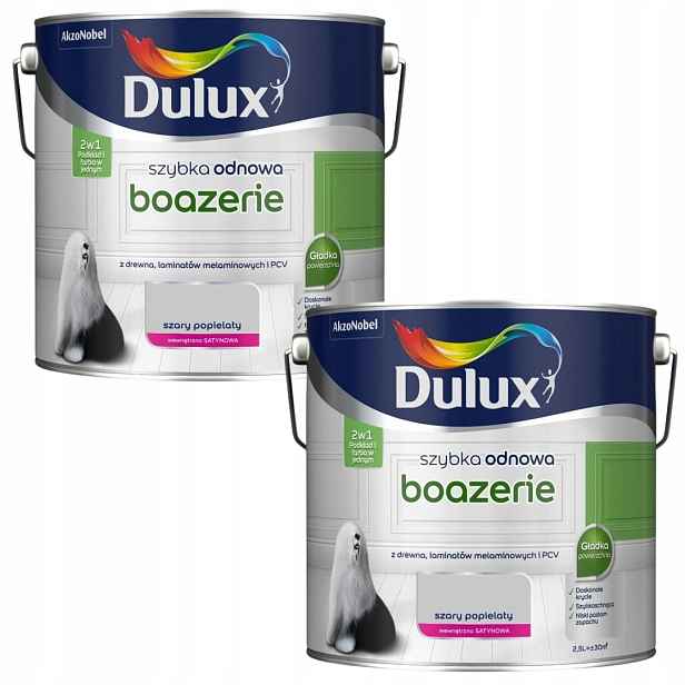 Set Dulux Rychlá Obnova 2x2,5L Boazerie Barva+podklad Šedý Popelavý 5L
