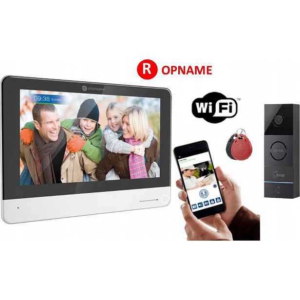Videodomofon dotykový displej 7“ WiFi Klíče Rfid funkce nahrávání