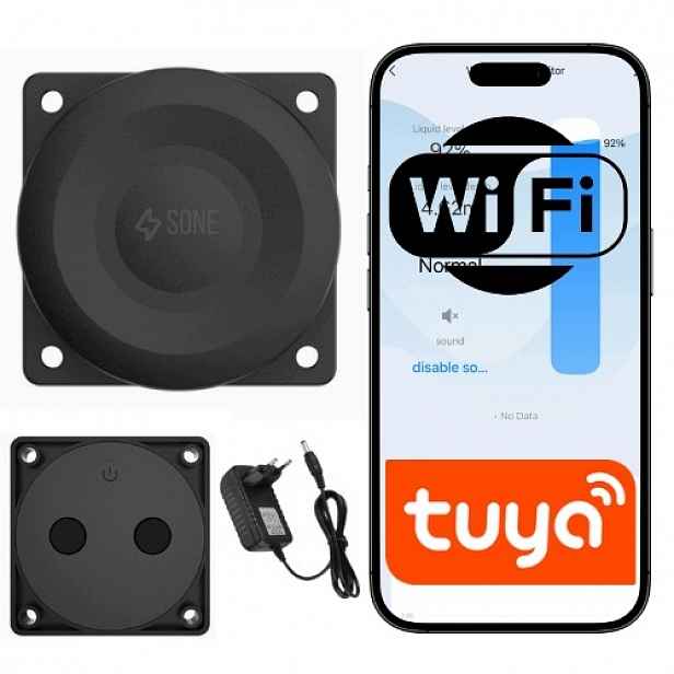 Snímač hladiny vody WiFi Tuya ultrazvukový pro nádrž 0-5 m