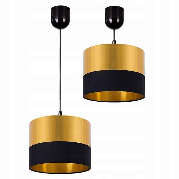 Závěsná Lampa 1PL Stropní Stínidlo Zlato Převis