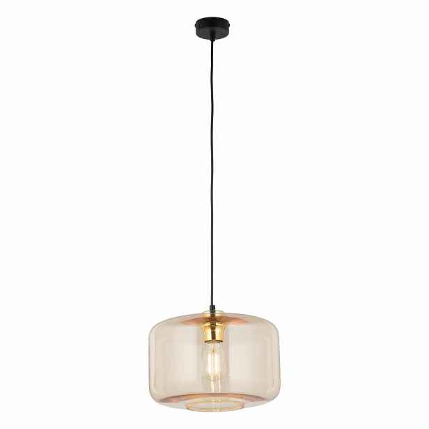 Závěsná lampa Alma Jantarová 1xE27 30 cm, moderní skleněné stínítko