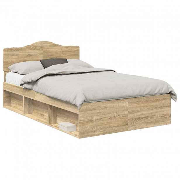 vidaXL Rám postele s čelo Sonoma 120 x 190 cm Masivní borové dřevo
