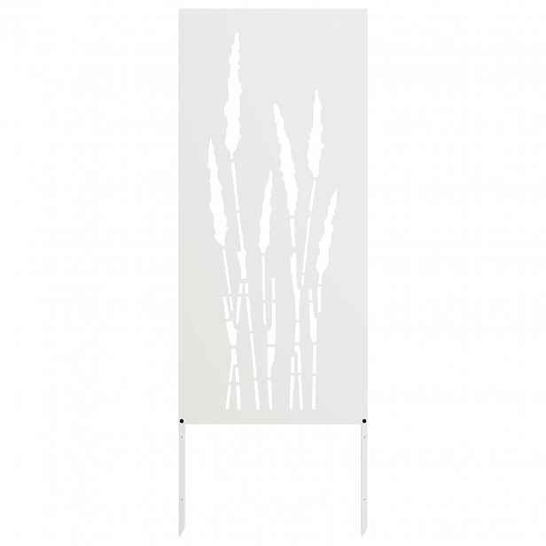 vidaXL Soukromí na zahradě Bílá 50 x 140 cm Studeně válcovaná ocel