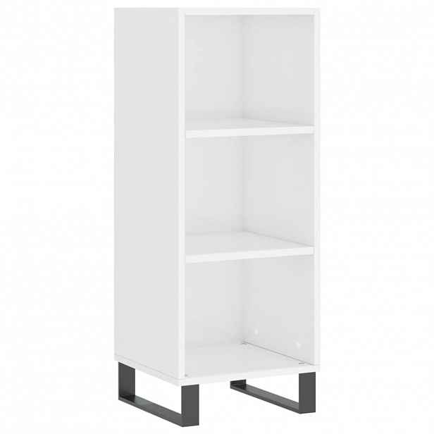 vidaXL Příborník bílý vysoký lesk 34,5 x 32,5 x 90 cm kompozitní dřevo