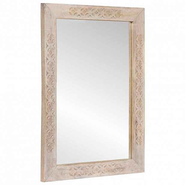 vidaXL nástěnné zrcadlo Bělená bílá 70 x 50 cm Kompozitní dřevo a sklo