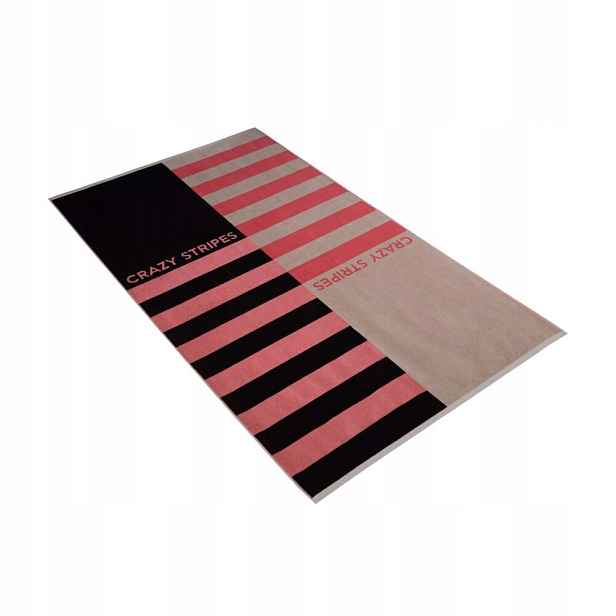 Plážový ručník Crazy Stripes 100 x 180 cm 003 černý