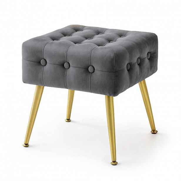 RAUMHIRSCH FURNITURE ČALOUNĚNÁ LAVIČKA s sametovým vzhledem, grafitová 40/42/40