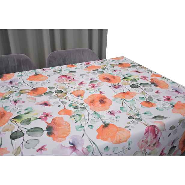Ubrus Odolný Proti Skvrnám 160 X 190 CM Bílá Zahrada Máky Jaro Léto