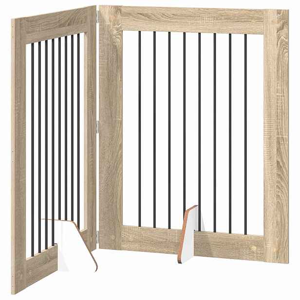 vidaXL Skládací psí brána se stojany 2 ks Dub sonoma 160,5 cm