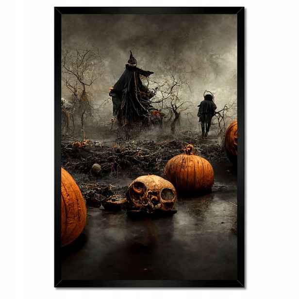 Plakáty v rámu 40x60 Halloween Dýně Temnota