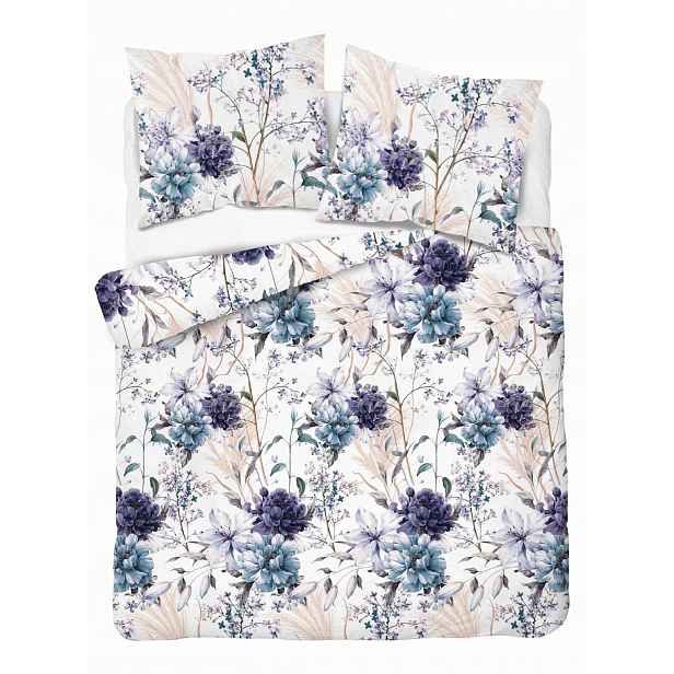 Povlečení 220x200 akvarelové květy v odstínech levandule Home Satin