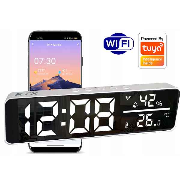 Rtx Velký Led časovač Snímač teploty a vlhkosti WiFi Tuya