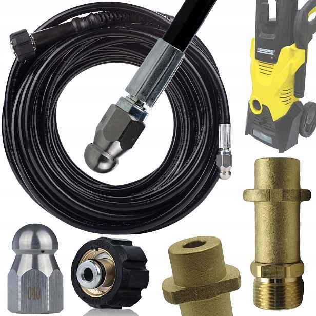 Sada Na Čištění Kanalizace Karcher 20 M K2-K7 A Adaptér Na Bajonet