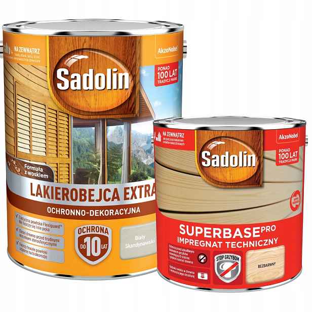 Sadolin Extra Lakový Obal 5 L Bílý Skandinávský Sadolin Superbase 2,5 L