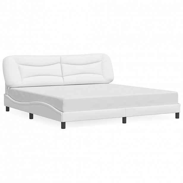 vidaXL Rám postele bez matrace Hvar bílý 200x200 cm umělá kůže
