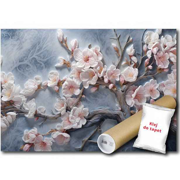 Vinylová Fototapeta Květiny Višeň 3D 208x146